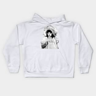 Mysterious 20's doll girl, where are you now? Kids Hoodie